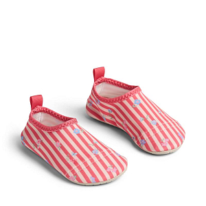 Тапочки для пляжа Wheat "Dolphin Red Stripe Flowers", цветущие полоски